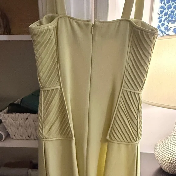 Alexis Pale Yellow Midi Dress with Square Neck - Picture 7 of 7